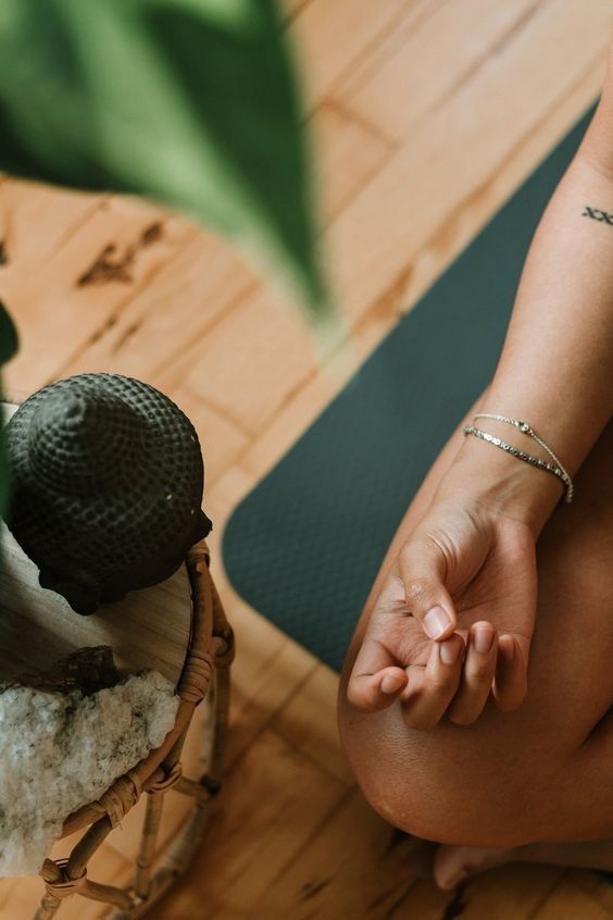 Hands in a meditation mudra, mindfulness practice